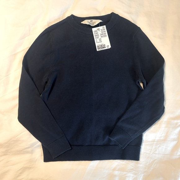 NWT H&M Navy Blue Cotton Sweater Size 7 - Picture 2 of 7